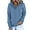 Blue, variant on Women's Hoodies Button Collar Drawstring Hooded Pullover Sweatshirt Casual Long Sleeve Tops Shirts