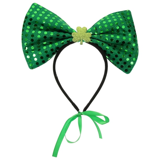 Diadema para mascotas del Día de San Patricio Diadema con lazo festivo Perro Gato Mascota Disfraz del Día de San Patricio
