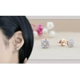 thumbnail image 2 of Dazzlingrock Collection Round Lab Grown White Diamond Halo Illusion Screwback Stud Earrings for Women (0.27 ctw, Color H-I, Clarity SI2) in 18K Rose Gold, 2 of 6
