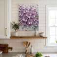 thumbnail image 6 of Embossed Violet Floral Canvas Wall Art for Living Room Bedroom Bathroom, Rustic Vintage Plaster Relief Textured Canvas Art Wall Decor, Artwork for Walls Home Office Decor, 12"x16", 6 of 9