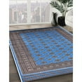 thumbnail image 2 of Ahgly Company Indoor Rectangle Mid-Century Modern Blue Oriental Area Rugs, 7' x 10', 2 of 6