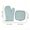 thumbnail image 3 of Set of 2 Oven Mitts and Pot Holders, Heat Resistant Kitchen Gloves Microwave Safe, Thick Cotton Padding Soft Interior, Hanging Loop Convenient Storage, for Baking Grilling Stovetop Countertop, 3 of 6