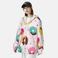 thumbnail image 5 of Goofa Donut Printed Women's UPF 50+ Sun Protection Hoodie Jacket Lightweight Long Sleeve Sun Shirt for Women with Pocket Hiking Outdoor-XX-Large, 5 of 9