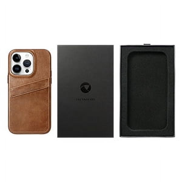Luckycoin Handmade Genuine Leather Case for iPhone 14 6.1-Inch,Anti Slip Ultra-Thin Cover, Vintage Top Grain Leather,Card Holder for Apple iPhone 14 Case