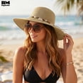 thumbnail image 3 of Sombrero de Playa Con Conchitas Para Mujer Ala Ancha 42 cm beige 42 cm, 3 of 6