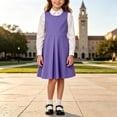 thumbnail image 6 of XRoczxe Girls Pleated Jumper Dress, Sleeveless A-Line School Uniform Pinafore, Classic Round Neck Swing Skirt for Kids Daily Wear & Parties, 6 of 8