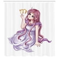 thumbnail image 3 of Ambesonne Zodiac Virgo Shower Curtain, Manga Style Girl, 69"Wx84"L, Multicolor, 3 of 3