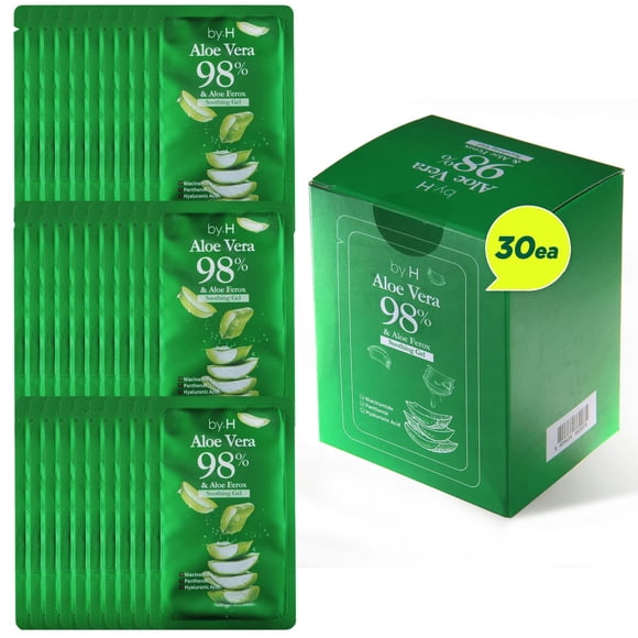 Gel de aloe vera By.H para suavizar el rostro, 98% puro, bolsas de 30 ml