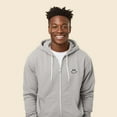 thumbnail image 4 of Dalix Smile Face Embroidered Zip Hoodie Fleece Long Sleeve Pocket Warm Soft Mens in Silver XL X-Large, 4 of 5