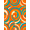 Orange Teal Cream, Pattern 1, variant on Design&I 8'x10' Washable Area Rug Snag-Free Orange Funky Bold Asymmetric Composition Vivid Decorative Classroom for Dining Room, Large Office, Lounge