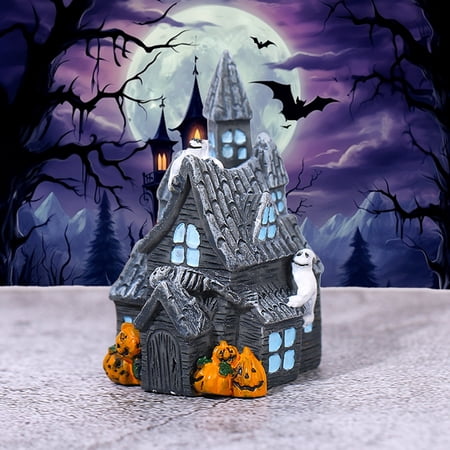 Halloween Haunted House Resin Figurine Modern Style Miniature Collectible Suitable for Various Room Types Horror Decor Accessory Dispiay Halloween Decoration Indoor Halloween Decoration Indoor