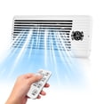 thumbnail image 2 of 4" x 10" Smart Register Booster Fan - 10-Speed Quiet Vent Fan with Remote Control for Heating & Cooling, Floor/Wall/Ceiling Mount, White, 2 of 5