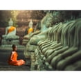 thumbnail image 3 of Pangea Images 24x19 Black Modern Framed Museum Art Print Titled - Young Buddhist Monk praying, Thailand, 3 of 5