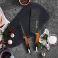 thumbnail image 2 of Kitchen Knife Set, 8-Piece Professional Kitchen Knives Set with Block, Sharp Stainless Steel Chef Knife Set for Kitchen, Non-Stick Cooking Knife Set for Home Restaurant (Orange), 2 of 7