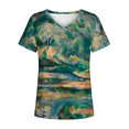 thumbnail image 4 of Blusa estampada de verano para mujer, camisetas casuales de manga corta con cuello en V, camisetas Pompotops  hkajfhjk472820, 4 of 5