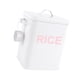 thumbnail image 2 of Contenedor de arroz de hierro, bote de harina, recipiente hermético para almacenar alimentos, contenedor de arroz de metal. Blanco M, 2 of 9