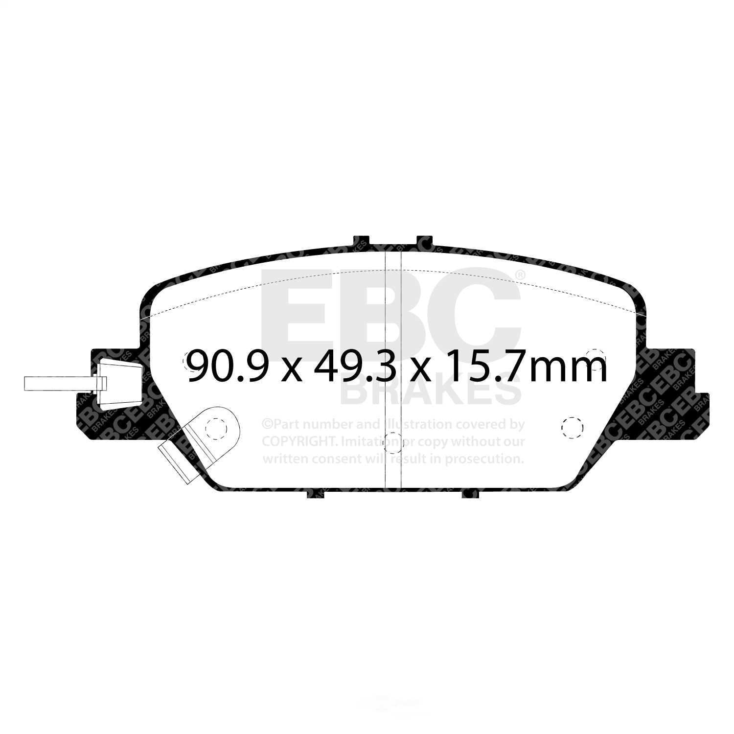 EBC Brakes DP43085R Yellowstuff Street And Track Brake Pads, FMSI Pad No. D2037 Solid 309.7mm Dia