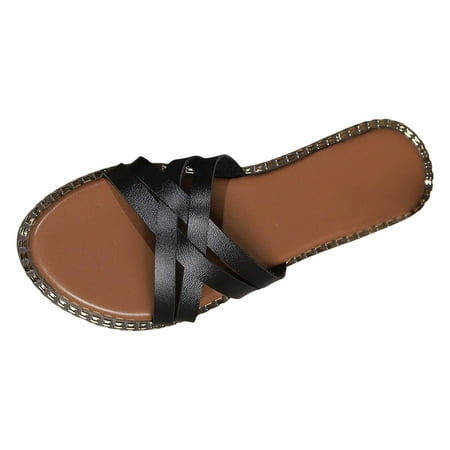 

WNVMWI Sandals Women Slippers Beach Dress Sandles Black Shoes Slippers Flip Flops Fashion New Pattern Solid Simple Flat Bottom Thick Bottom Comfortable Open Toe Summer Beach Slippers Platfor Size 41
