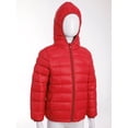 thumbnail image 3 of MSemis Puffer Jacket Winter Hooded Coat Lightweight Outwear for Kids Girls Boys Toddler Red 5-6, 3 of 7