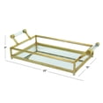 thumbnail image 4 of CosmoLiving by Cosmopolitan 22" x 12" Gold Metal Mirrored Tray with Acrylic Handles, 1-Piece, 4 of 13