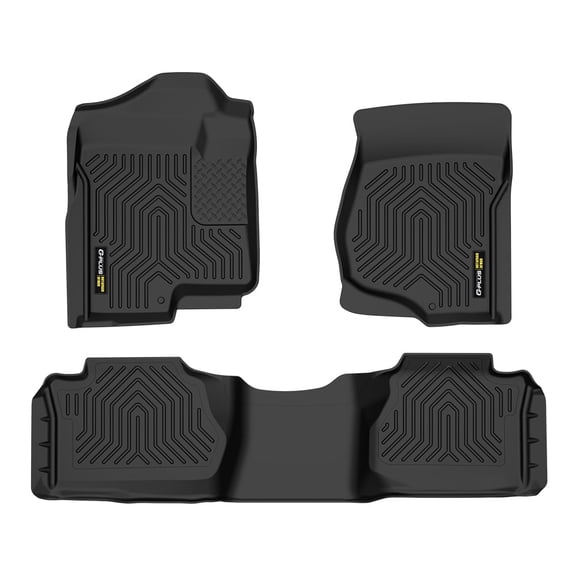 TPE Floor Mats Fit For Chevy Silverado GMC Sierra 1500 2500 3500 Extended Cab 2007-2013 Truck Accessories Cargo Liners All Weather Protection Black 3 Pcs Alfombras para Carro