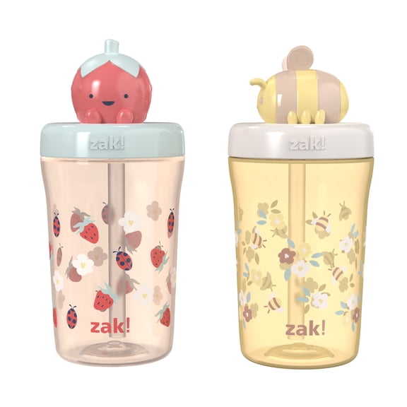 Zak Designs Buddy Sip 2-Pack 7.5oz Sippy Cups - Bee Berry