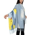 thumbnail image 4 of Cauagu ducklings swim on the sea waves Print Women Wrap Shawl tassels Scarves Retro Scarf 77.6"X28.3", 4 of 8