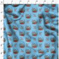 thumbnail image 3 of Soimoi Blue Rayon Fabric Deer Animal Print Fabric by Yard 56 Inch Wide, 3 of 5
