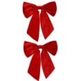 thumbnail image 2 of Nœuds de Noël en Velours pour Arbre et Décoration de Fenêtre - Ornements de Fête Rouges et Verts avec Cordon Suspendu, 2 of 6