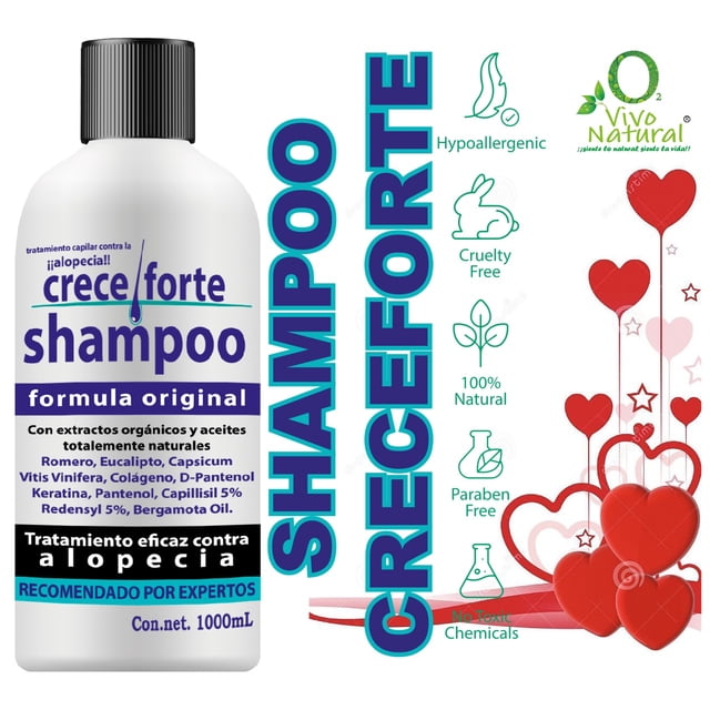 Shampoo VivoNatural Crece Forte 1 litro contra Alopecia