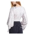 thumbnail image 2 of Guess Womens Jazzi Printed Kimono Sleeves Bodysuit Gray XL, 2 of 2