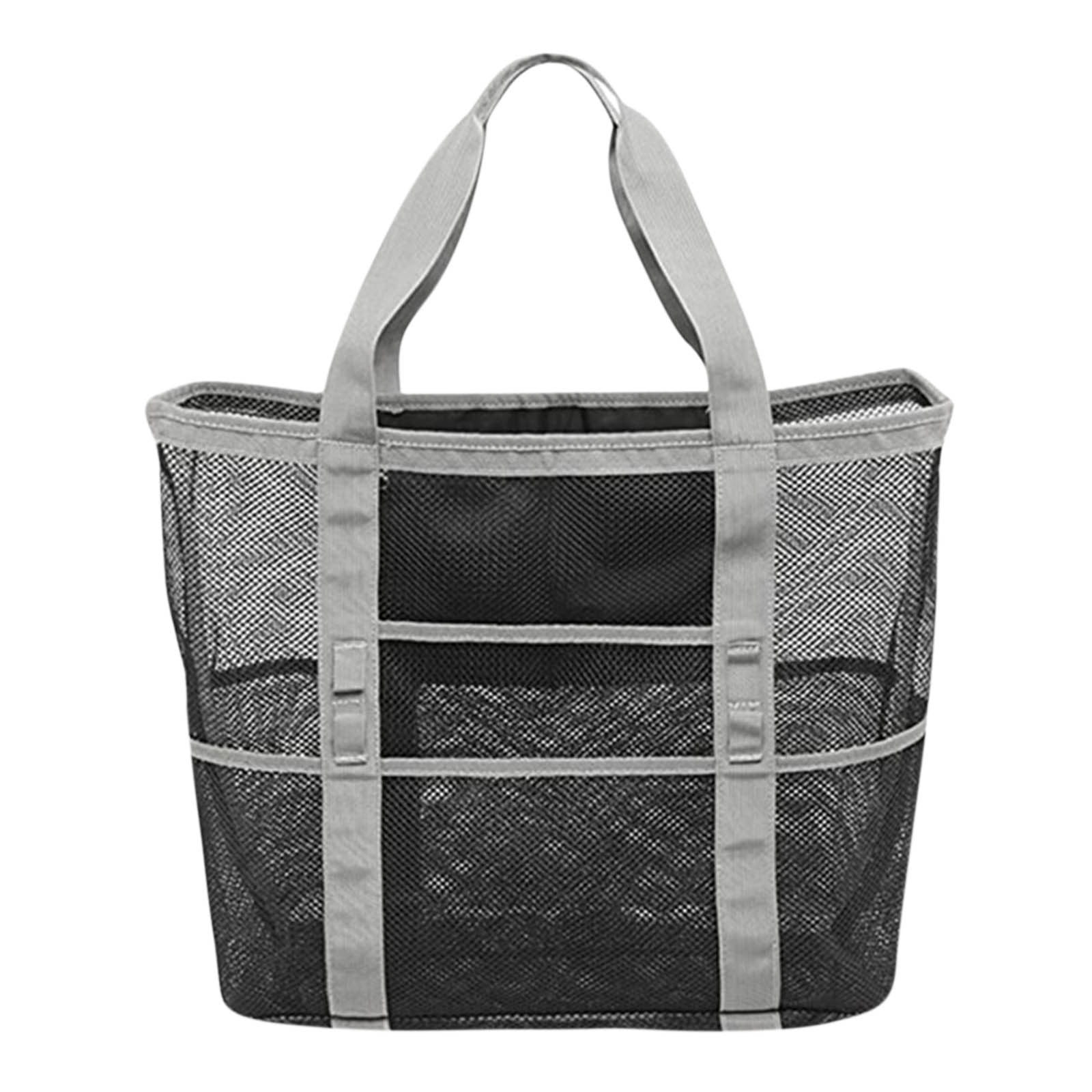 Swimming Beach Bag Swimsuit Mesh Storage Bag Large Mesh Travel Sports Handbag 9 Pockets