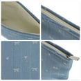 thumbnail image 3 of Unique Bargains 1 Pc Lightweight Clutch Heart Bow Large Makeup Bag for Vacation Blue Canvas, 3 of 6