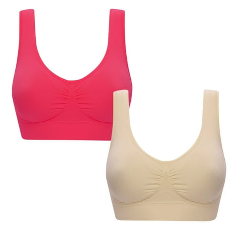 Buy More  Save More: Large Sports Bras for Women  Sujetadores deportivos Grandes para Mujer  Women Color Plus Size-thin Large Bra Sports Bra Full Bra Cup Tops SOPATENOR Hot Pink S
