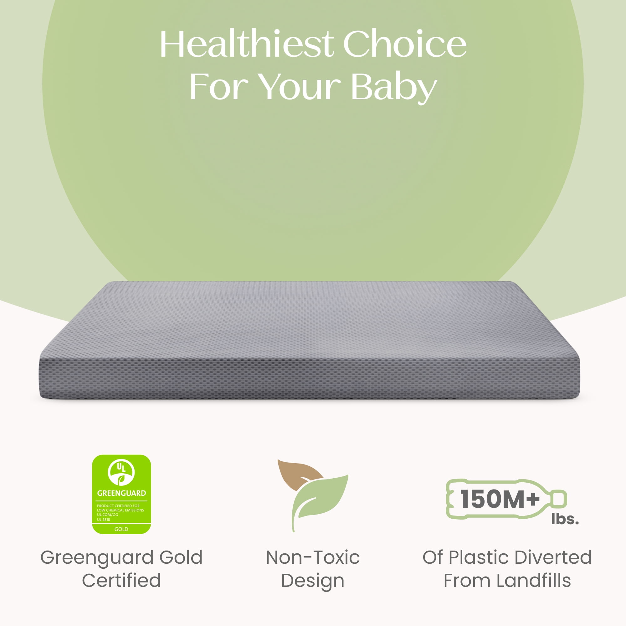 Delta Children Twinkle Galaxy Breathable Crib Mattress and Toddler Mattress - Breathable Cover and Fiber Core, Machine Washable Cover, Waterproof, 7 Year Warranty, A