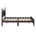 thumbnail image 5 of Full Size Retro Style Wood Platform Bed, Bed Frame with Wooden Slat Support, Vintage Headboard, Retro Style Platform Bed No Box Spring Required, Easy Assembly, Dark Walnut, 5 of 7