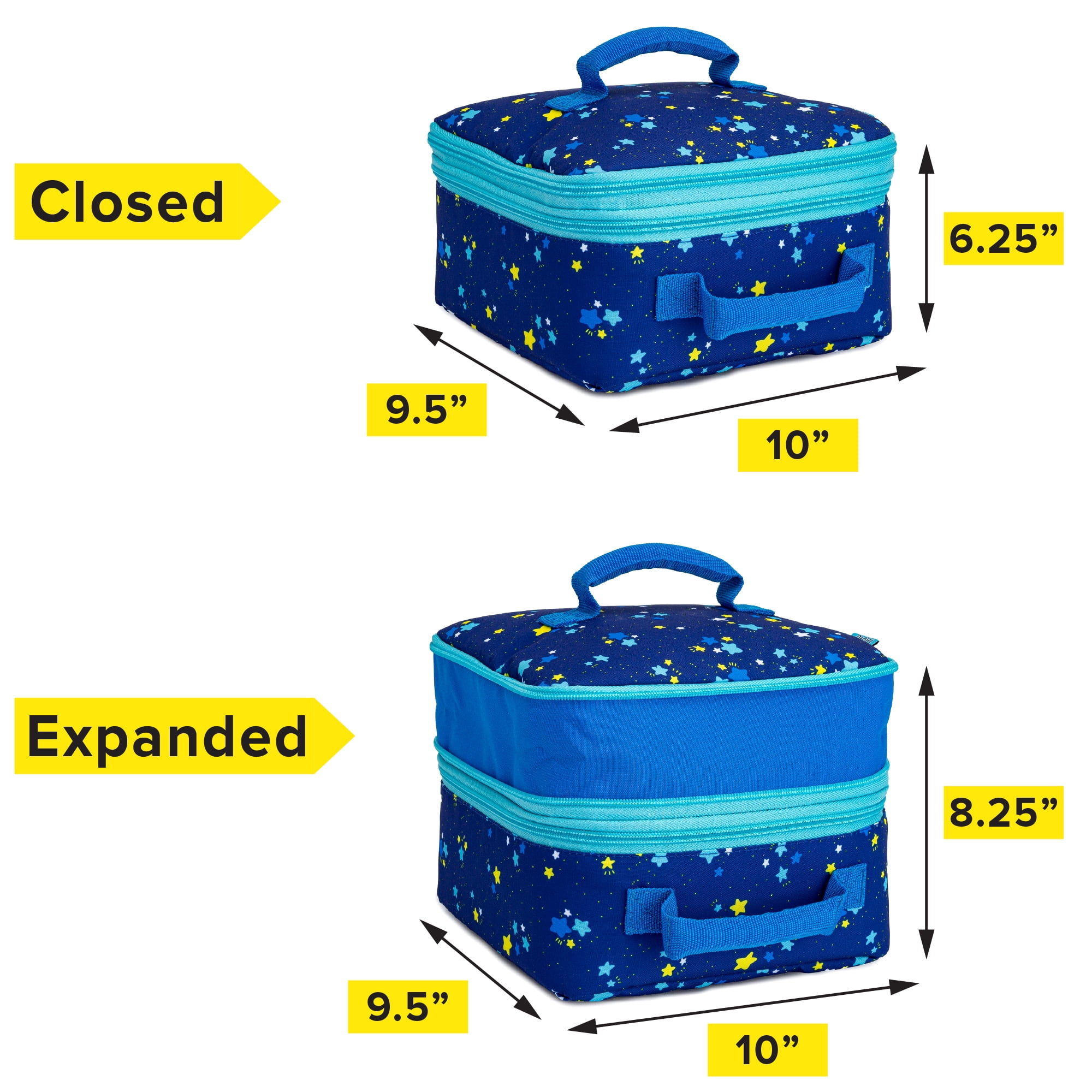 Lucky Stars Soft Insulated Blue Kids Personalized Thermal Lunch Box +  Reviews