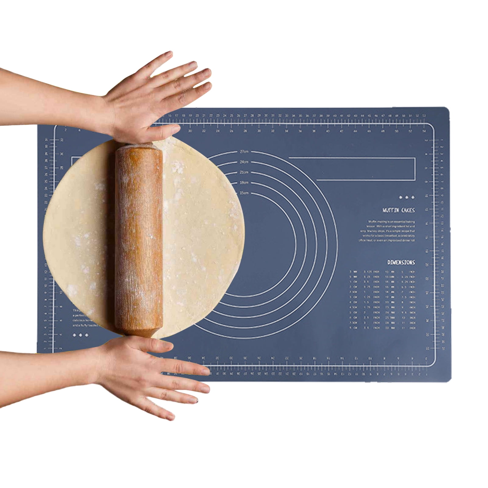 Silicone Baking Mat, Silicone Dough Rolling Mat, Silicone Pastry Mat, 24X16 Inch Large Non slip Silicone Baking Mat with Measurements, Dough Rolling Mat, Fondant and Pie Crust Mat