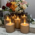 thumbnail image 4 of Sanmli 6pcs Flameless Candles Gray Acrylic with Remote Control and Timer, Battery Operated LED Pillar Candles Flickering Warm White Light (D: 3.15" x H: 4" 5" 6"), 4 of 4
