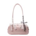 thumbnail image 1 of Bolso de mano tipo baguette para mujer, versátil, sencillo y elegante, con textura de alta calidad y estilo nicho francés, con lazo de seda y bufanda, para debajo del brazo., 1 of 5
