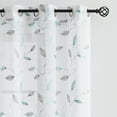 thumbnail image 2 of Pinewave Sheer Curtains 84 inch Gray and Teal Embroidered Floral leaf Drapes Set of 2 Grommet Curtains for Living Room 38" Wx84 L, 2 of 5