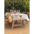 thumbnail image 2 of Outdoor Tablecloth with Umbrella Hole and Zipper, Orange Green Fall Rectangle Table Cloth 54x80 Inch Waterproof Tablecloth, Thanksgiving Pumpkins Maple Leaf Picnic Table Cover for Patio Camping, 2 of 7