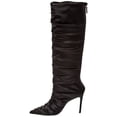 thumbnail image 2 of Stuart Weitzman Strt Ruched 100 Satin Knee-High Boot, 9.5, Black, 2 of 5