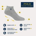 thumbnail image 2 of Polo Ralph Lauren Mens Cushion Sports Low Cut Ankle Socks Grey Heather (6 Pack), 2 of 4