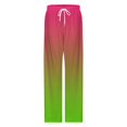 thumbnail image 4 of Pink Green Gradient Women's Pajamas Pajama Pants Women's Sleepwear Lounge Sleep Bottoms Stretch with Pockets, 4 of 7
