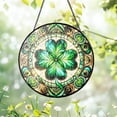 thumbnail image 2 of Shamrock Stained Glass Suncatcher | Irish Window Hanging Decor | St. Patrick's Day Ornament | Celtic Gift | Lucky Irish Home Decoration, 2 of 3