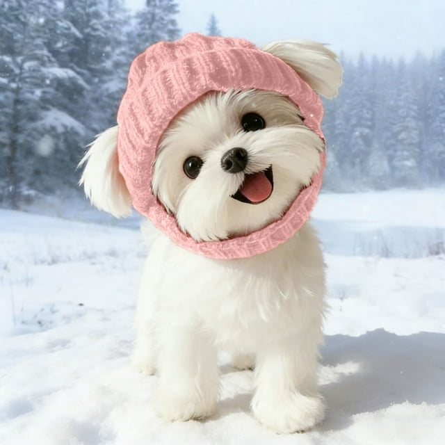 Adorable Tuque d'Hiver pour Chien pour Photographie de Petite Race et Temps Froid en Plein Air