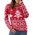 thumbnail image 3 of Asklazy Women's Pullover Sweaters Long Sleeve Print Knitted Crew Neck Sweater Tops（a Little Run Big）, 3 of 5