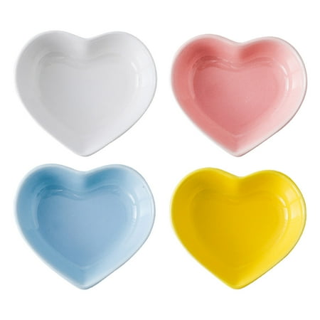 

NUOLUX 4Pcs Lovely Ceramic Dipping Seasoning Dishes Small Plates Flavor Sauce Dishes