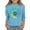 Light Blue, variant on PINQI Girls Noen T Shirts Cotton Kids Sunflower Tees 3/4 Sleeve Summer Floral Graphic Tshirt Cute Crewneck Top Athletic